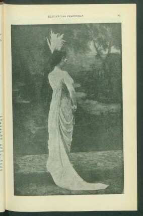 [Vestido elegante añadido con plumero] [Fotografía]
