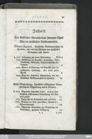 Inhalt Der christlichen Moraltheologie Zweyter Theil Von der christlichen Vollkommenheit.