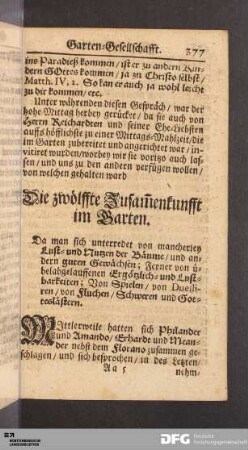 Die zwoelffte Zusammenkunfft im Garten