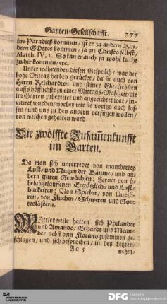 Die zwoelffte Zusammenkunfft im Garten