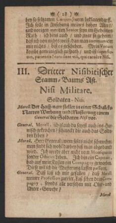 III. Dritter Nisibitischer Stamm-Baums Ast. Nisi Militare. Soldten-Nisi.