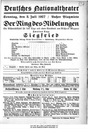 Der Ring des Nibelungen Zweiter Tag: Siegfried