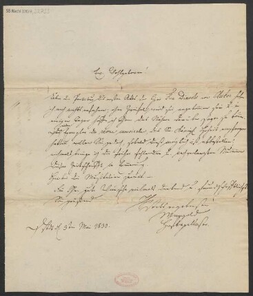 Brief an B. Schott's Söhne : 03.05.1830