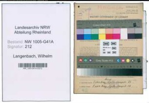 Entnazifizierung Wilhelm Langenbach , geb. 21.08.1905 (Polizist)