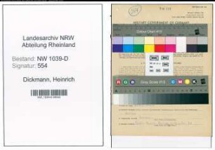 Entnazifizierung Heinrich Dickmann , geb. 15.03.1890 (Heilpraktiker)