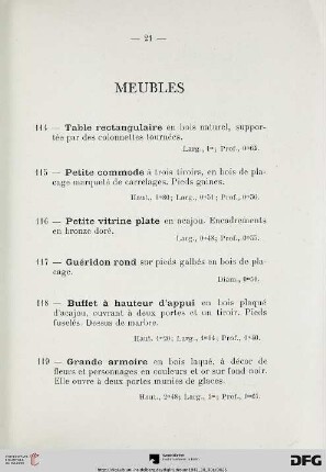 Meubles (Nr. 114-135)