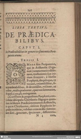 Liber Tertius, De Praedicabilibus