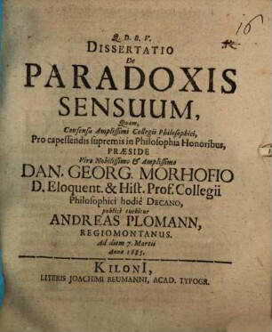 Diss. de paradoxis sensuum