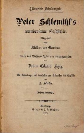 Peter Schlemihl's wundersame Geschichte