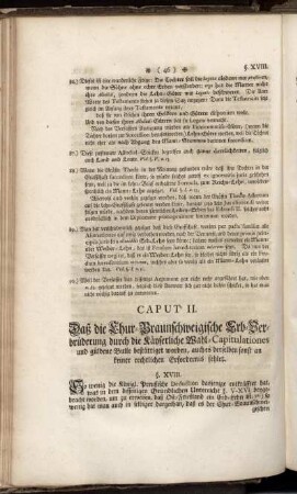 Caput II. Daß die Chur-Braunschweigische Erb-Verbrüderung durch die Käyserliche Wahl-Capitulationes und güldene Bulle bestättiget worden, ...