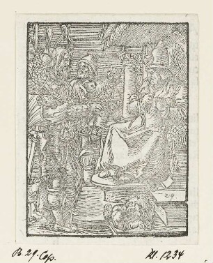 Christus vor Kaiphas, Blatt 14 der Folge "Kleine Passion"