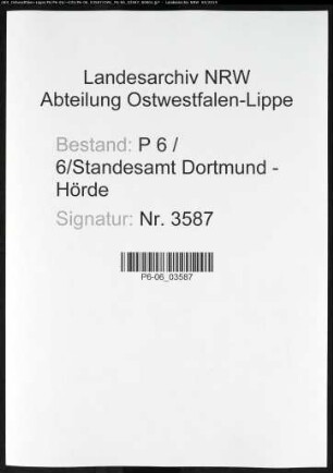 Sterberegister Standesamt Dortmund-Hörde (VII)