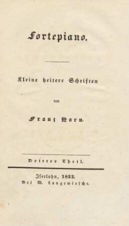 Theil 3: Heitere Spaziergänge
