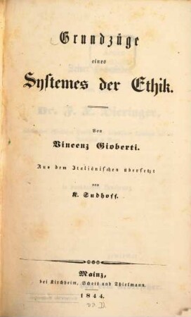 Grundzüge eines Systemes der Ethik