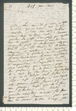 Brief von Madeleine de Chamisso an Adelbert von Chamisso