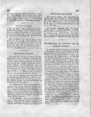 Beschäftigungen der Gelehrten und zu hoffende Schriften.