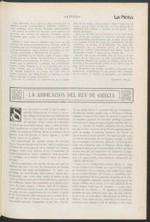 La abdicación del rey de Grecia