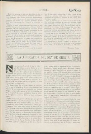 La abdicación del rey de Grecia