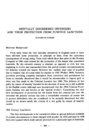 309-322, Mentally disordered offenders and their protection from punitive sanctions