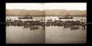 Begrüßung der SMY Hohenzollern im Hafen von Parlermo
