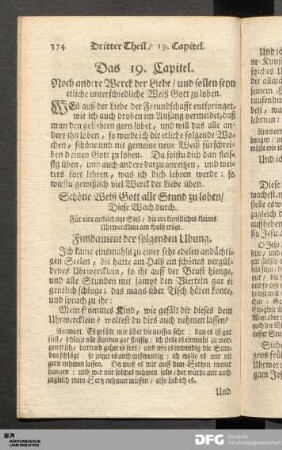 Das 19. Capitel. Noch andere Werck der Liebe / und sollen seyn etliche unterschiedliche Weiß Gott zu loben.