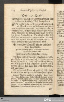 Das 19. Capitel. Noch andere Werck der Liebe / und sollen seyn etliche unterschiedliche Weiß Gott zu loben.