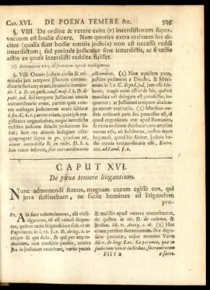 Caput XVI. De poena temere litigantium