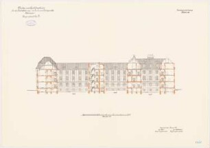 Land- und Amtsgericht, Hannover Neubau für die Zivilabteilungen: Längsschnitt 1:150