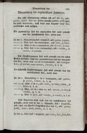Abwandlung der regelmäßigen Zeitwörter. - Von den zurückkehrenden Zeitwörtern.