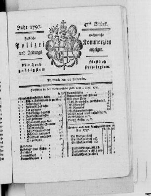 47tes Stück, Ausgabe vom 22. November 1797