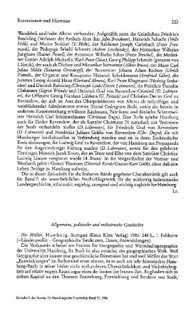 Rezensionen und Hinweise : Allgemeine, politische und militärische Geschichte