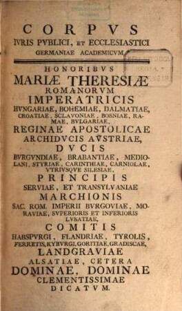 Corpus iuris publici et ecclesiastici Germaniae academicum