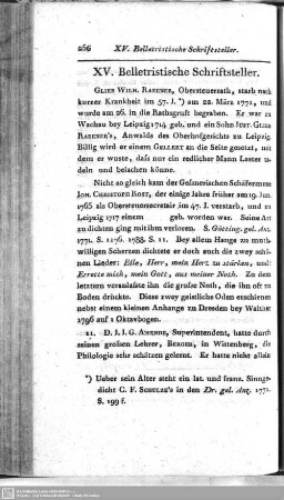 XV. Belletristische Schriftsteller