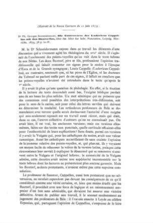 Dr. Ph. Georges Schneidermann : die Controverse des Ludovicus Cappellus mit den Buxtorfen, über das Alter der hebräischen Punctation / Joseph Derenbourg