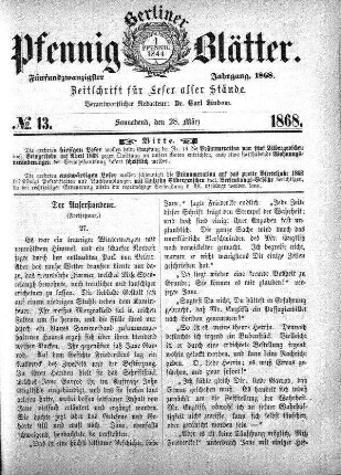 No. 13, Sonnabend, den 28. März