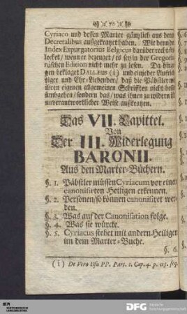 Das VII. Kapittel