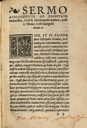 Apologetica Ioann. Oecolampadii