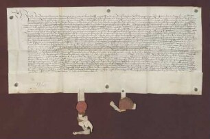 Dotationsbrief des Markgrafen Philipp I. von Baden und Grafen Philipp von Eberstein für den früher nur mit Selgeräths-Jahrtagsopfergefällen, später oft nur mit 3-4 fl. jährlichen Einkünfte begabten Pfarrer von Gernsbach, welches früher ein Filial von Rotenfels gewesen war