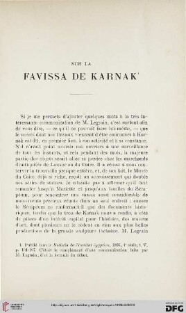 Sur la favissa de Karnak