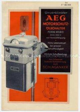 Unverklinkter AEG Motorschutz-Ölschalter