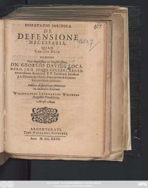 Disputatio Iuridica De Defensione Necessaria