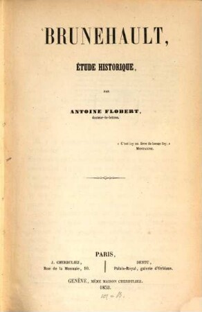 Brunehault : Etude historique