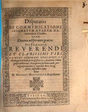 Disp. de communicatione idiomatum duarum naturarum in Christo