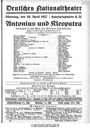 Antonius und Cleopatra