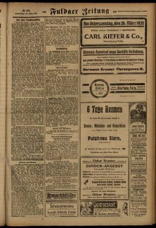 Zweite Ausgabe vom Donnerstag, den 24. März 1921.