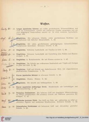 Waffen (Nr. 10-26)