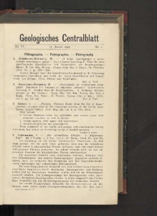 15. Januar 1905. No. 1.