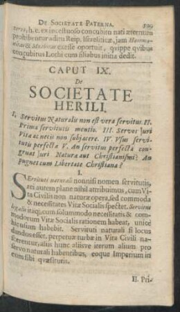 Capit IX. De Societate Herili