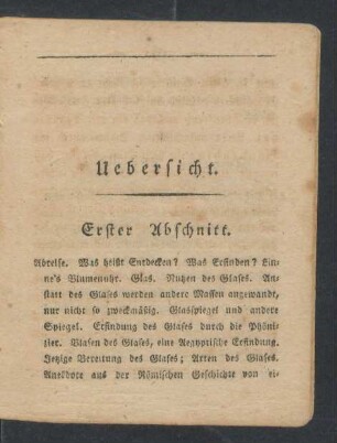Uebersicht.