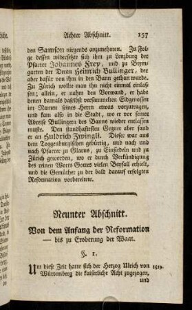 157-177, Neunter Abschnitt. Von dem Anfang der Reformation - bis zur Eroberung der Waat.